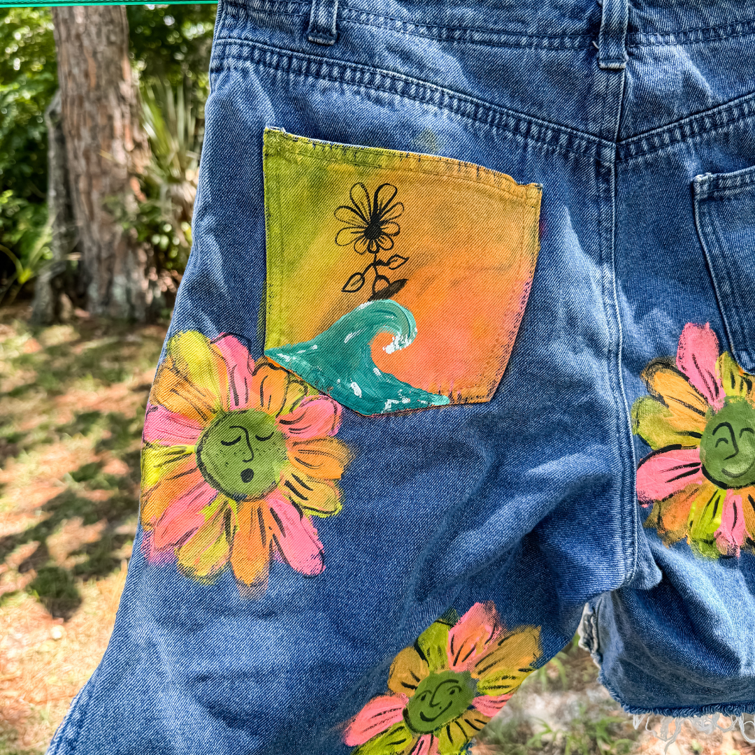 ladies hand painted denim 02