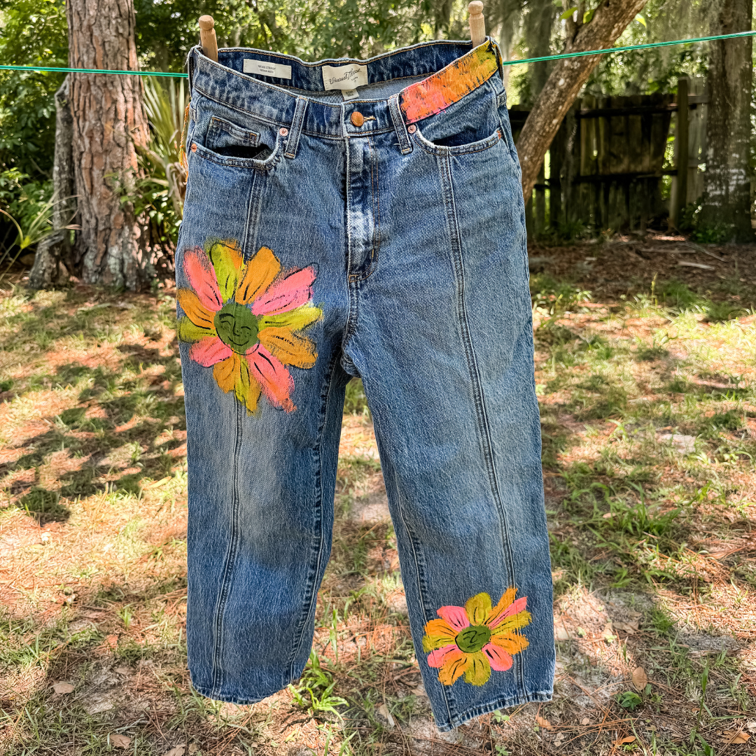 ladies hand painted denim 01