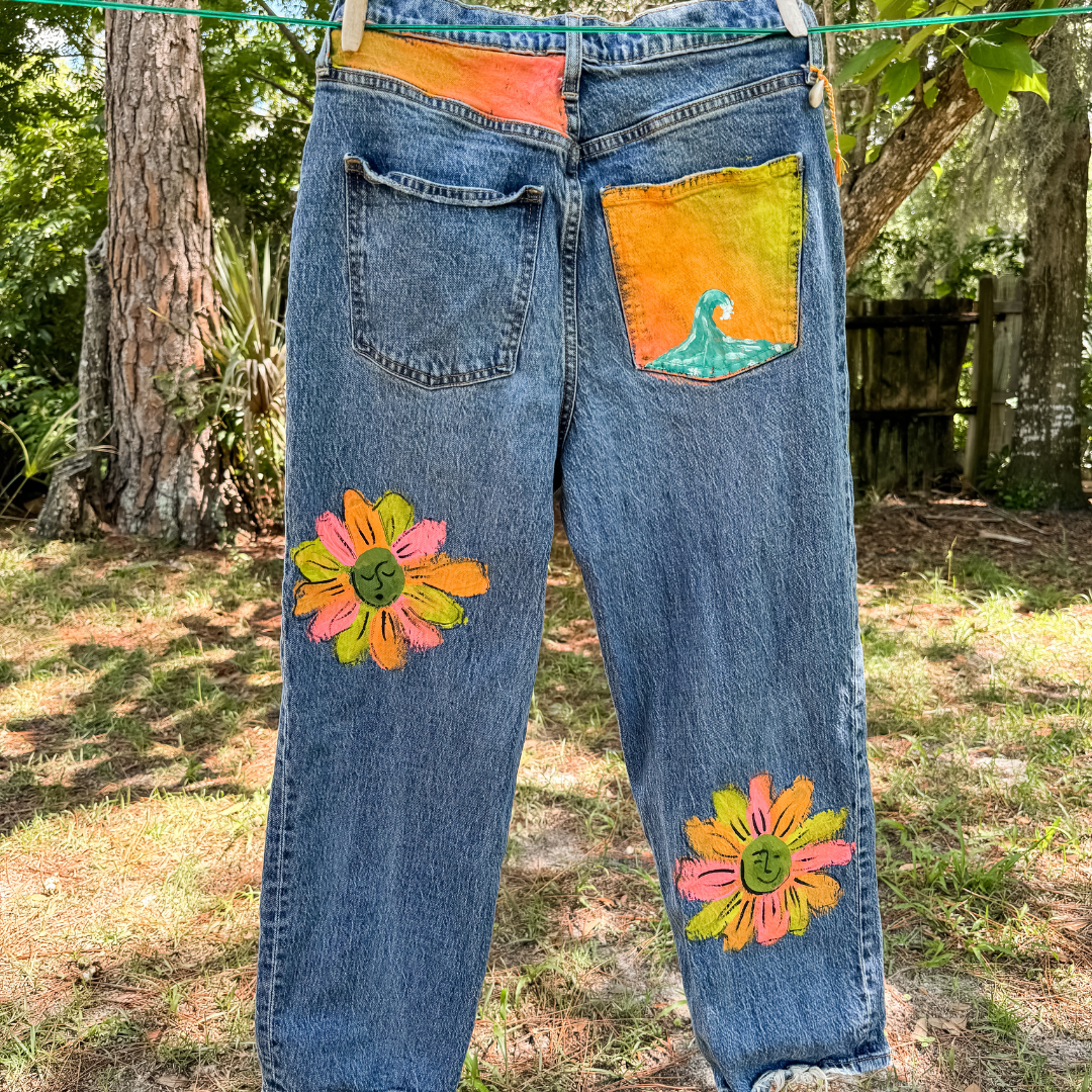 ladies hand painted denim 01