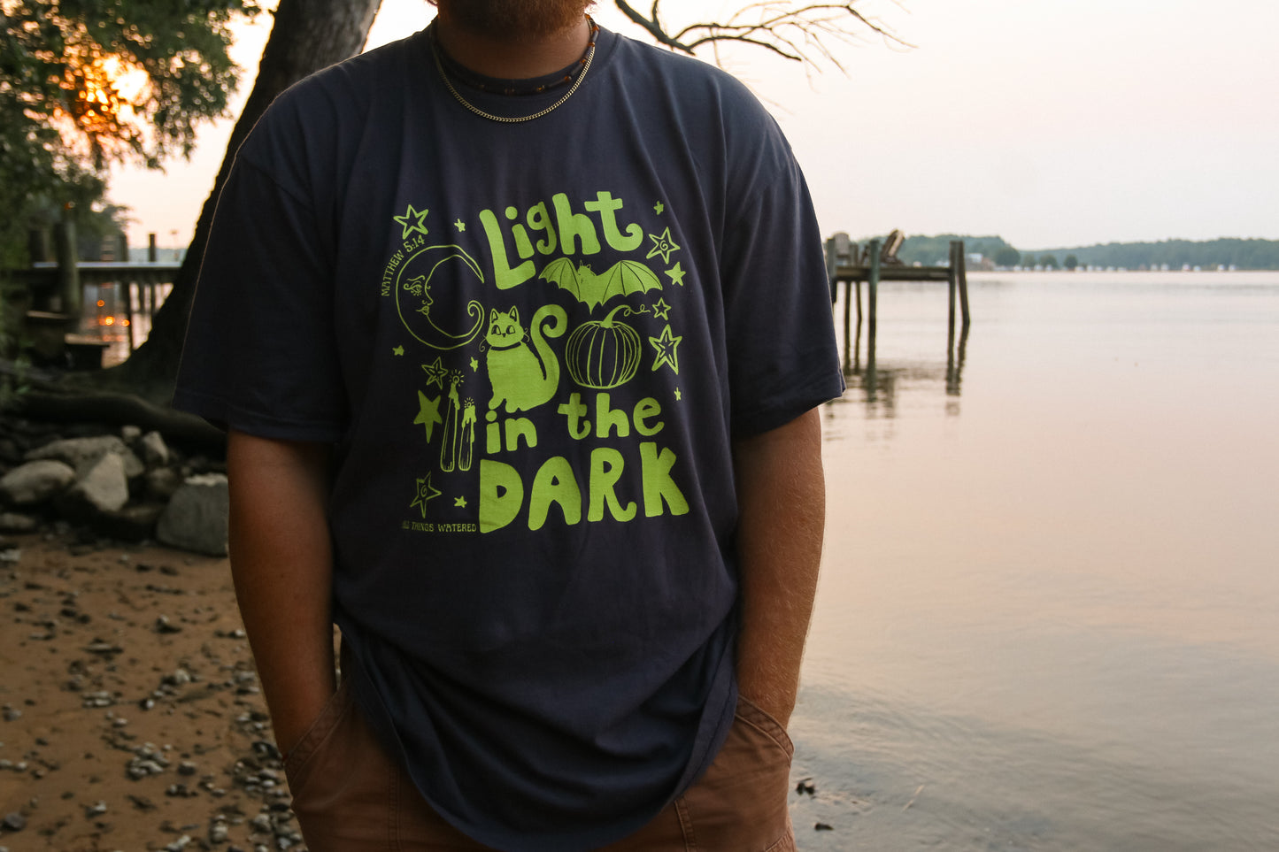 light in the dark - neon - cotton tee