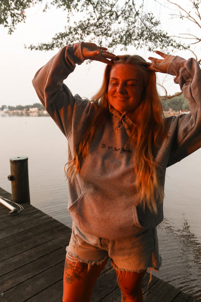 i <3 'ber months hoodie - grey