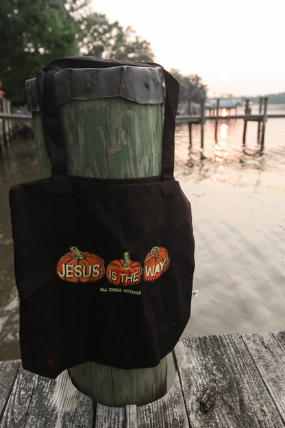 jesus pumpkins organic tote